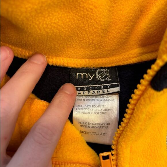 Buffalo Sabres fleece navy/yellow slug Quarterzip sweatshirt - Picture 5 of 5